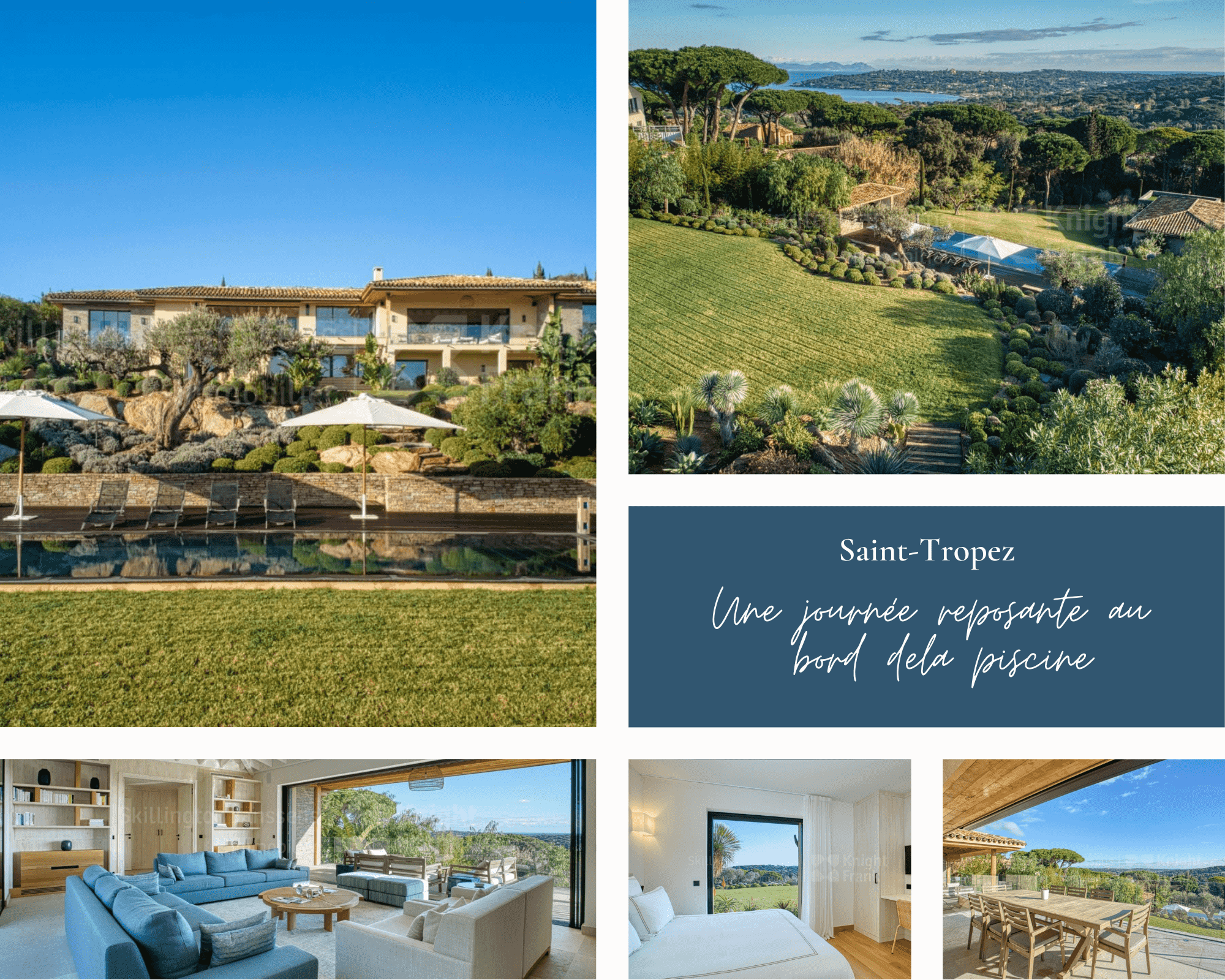 Magnifique maison avec vue mer à Saint-Tropez dans un domaine privé et sécurisé.